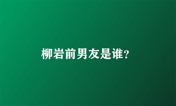 柳岩前男友是谁？