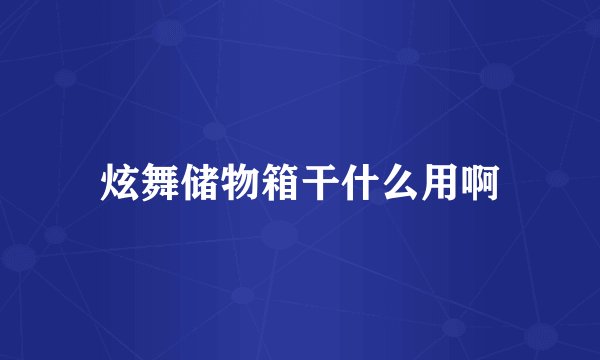 炫舞储物箱干什么用啊