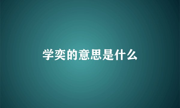 学奕的意思是什么