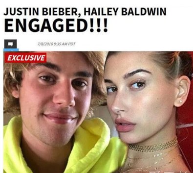 比伯海莉什么时候订婚的?