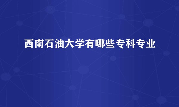 西南石油大学有哪些专科专业