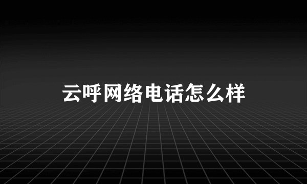 云呼网络电话怎么样