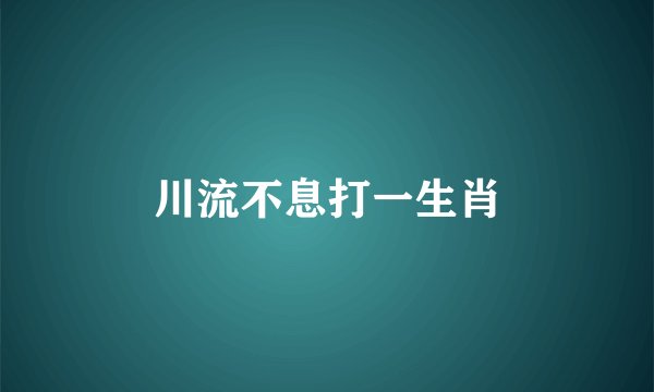 川流不息打一生肖