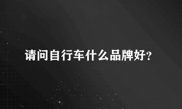 请问自行车什么品牌好?