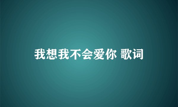 我想我不会爱你 歌词