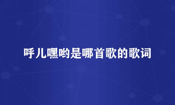 呼儿嘿哟是哪首歌的歌词