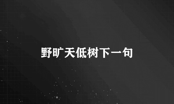 野旷天低树下一句
