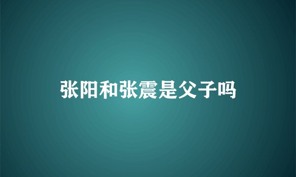 张阳和张震是父子吗