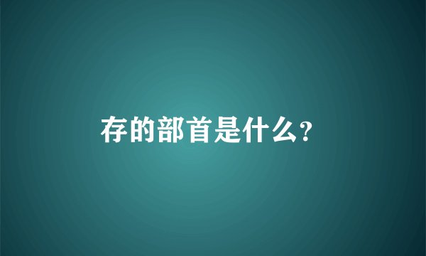 存的部首是什么？
