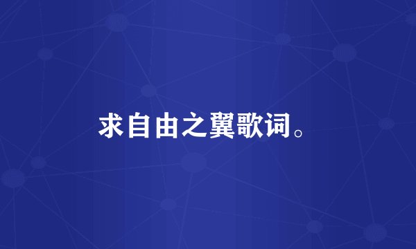 求自由之翼歌词。