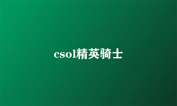 csol精英骑士