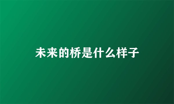 未来的桥是什么样子