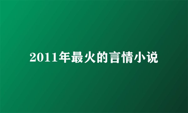 2011年最火的言情小说