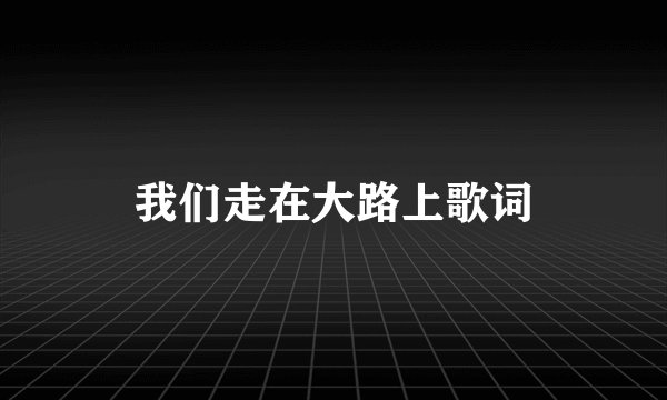我们走在大路上歌词