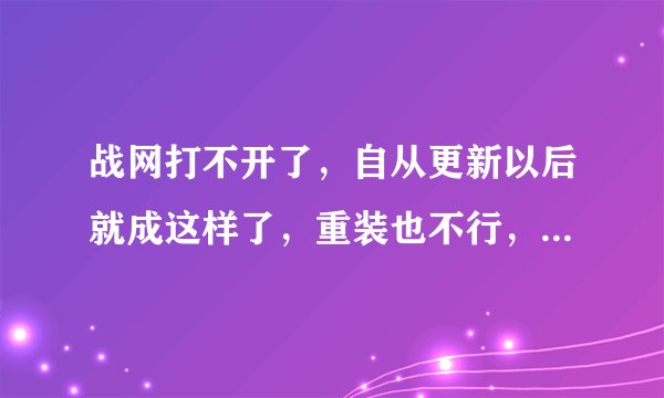 战网打不开了，自从更新以后就成这样了，重装也不行，怎么回事？