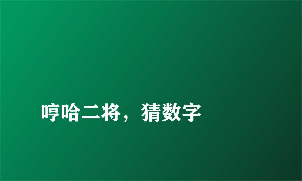 
哼哈二将，猜数字

