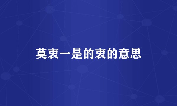 莫衷一是的衷的意思