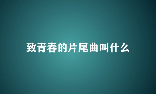 致青春的片尾曲叫什么