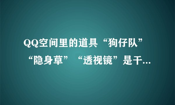 QQ空间里的道具“狗仔队”“隐身草”“透视镜”是干什么的啊？