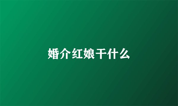 婚介红娘干什么