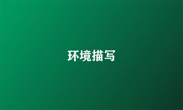 环境描写