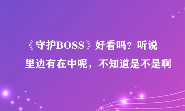 《守护BOSS》好看吗？听说里边有在中呢，不知道是不是啊