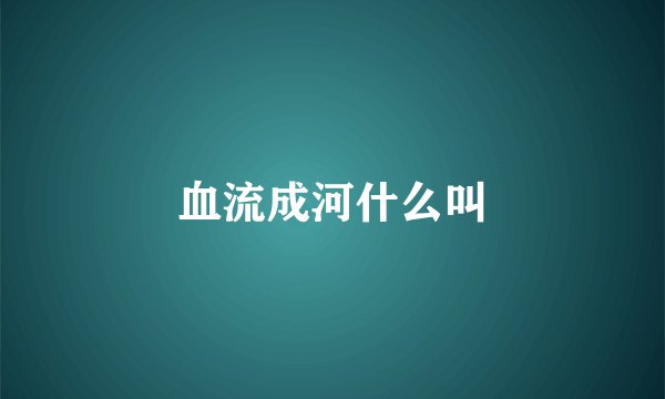 血流成河什么叫