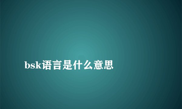 
bsk语言是什么意思

