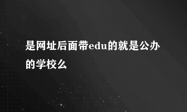是网址后面带edu的就是公办的学校么