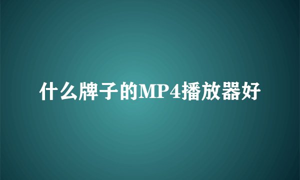 什么牌子的MP4播放器好