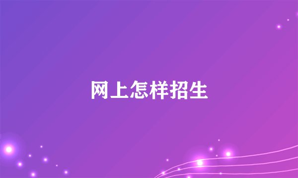 网上怎样招生