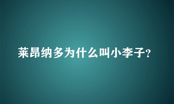 莱昂纳多为什么叫小李子？