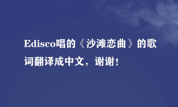 Edisco唱的《沙滩恋曲》的歌词翻译成中文，谢谢！