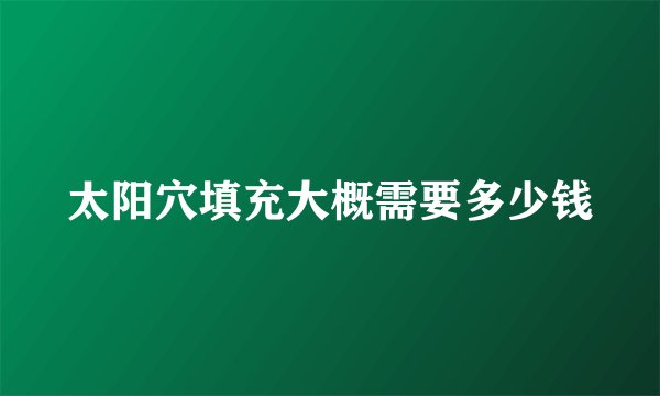 太阳穴填充大概需要多少钱