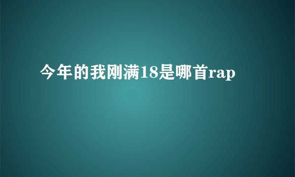 今年的我刚满18是哪首rap