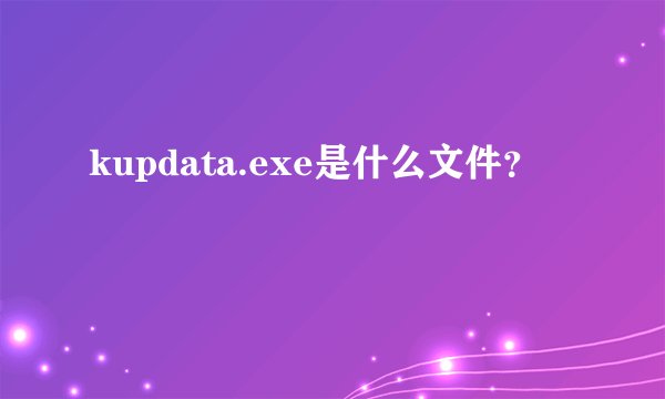kupdata.exe是什么文件？
