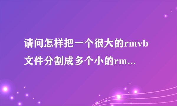 请问怎样把一个很大的rmvb文件分割成多个小的rmvb文件？