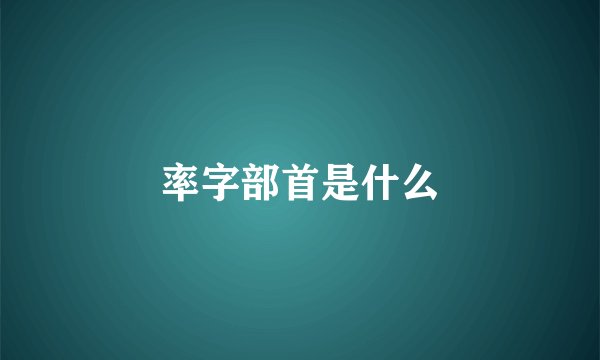率字部首是什么