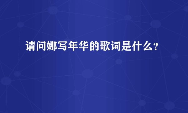 请问娜写年华的歌词是什么？