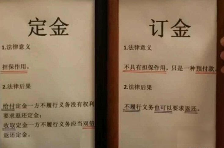 定金和订金哪个不能退的？