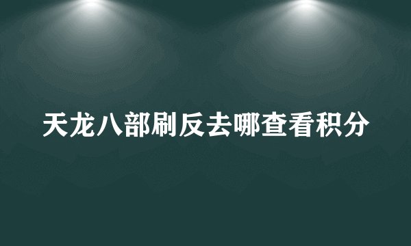 天龙八部刷反去哪查看积分
