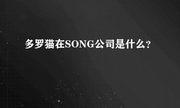 多罗猫在SONG公司是什么？