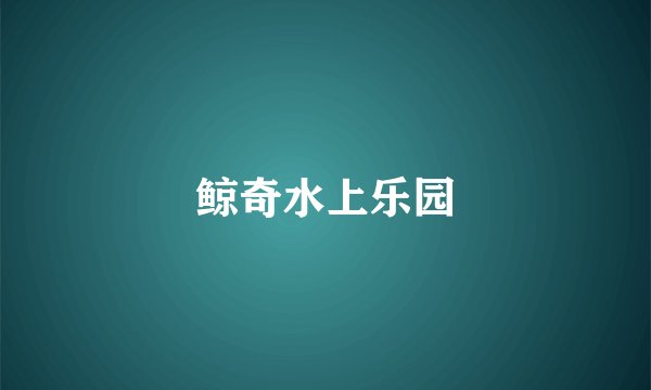 鲸奇水上乐园