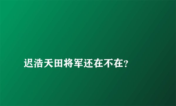 
迟浩天田将军还在不在？

