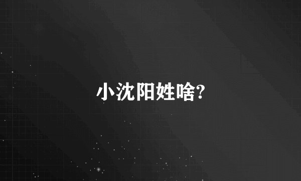 小沈阳姓啥?