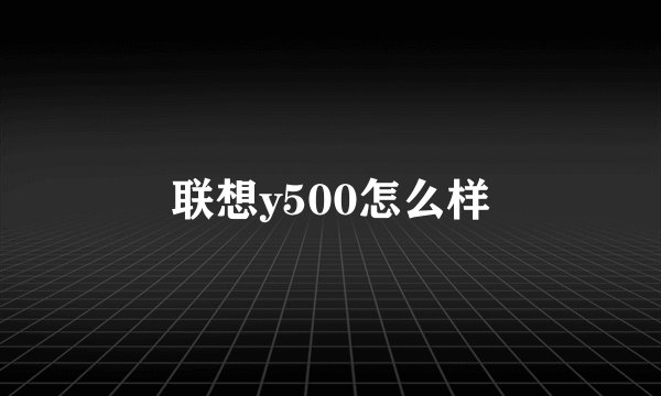 联想y500怎么样