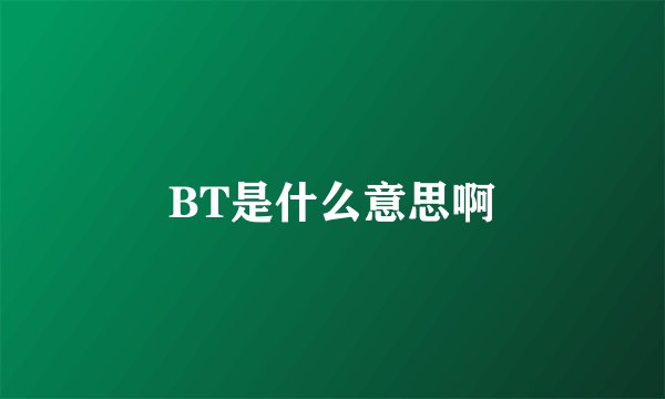BT是什么意思啊
