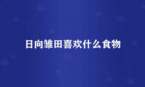 日向雏田喜欢什么食物
