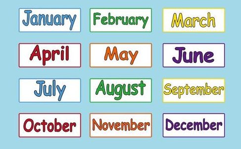 月份英语是什么？