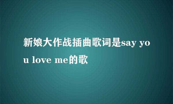 新娘大作战插曲歌词是say you love me的歌